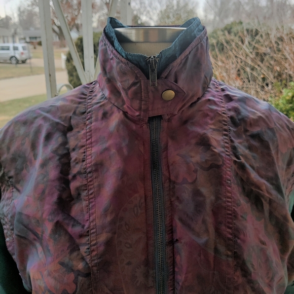 SMALL 80s/90s Westbound Sport Purple Green Paisley Windbreaker Zip Front Jacket - Picture 2 of 10